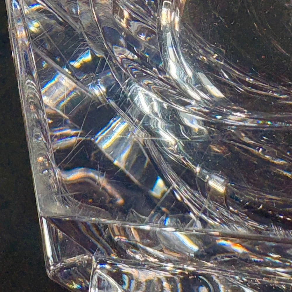 Mid-Century Modern Lucite Hexagon Vase Clear Acrylic 10 Inches